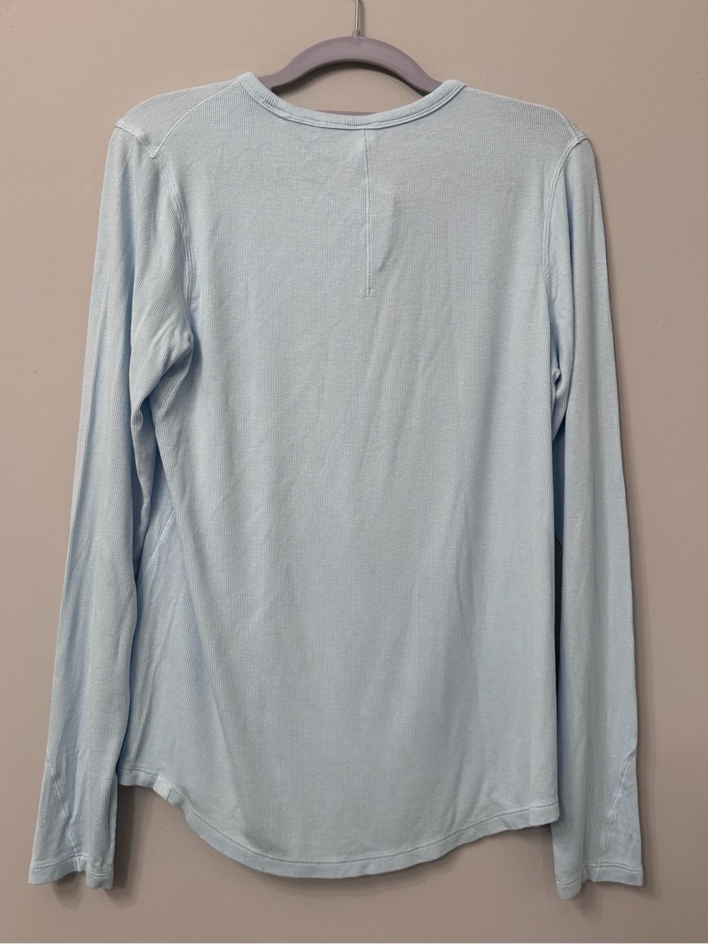 Lululemon Light Blue Ribbed Long Sleeve Crewneck Top - Picture 2 of 3